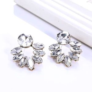 Silver European crystal rhinestones earrings
